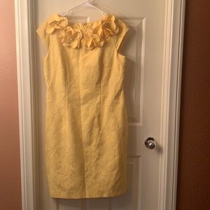 SD Collection Cap Sleeve Yellow MIDI Dress. Dinner, Work, party, professional.